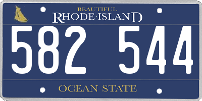 RI license plate 582544