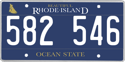 RI license plate 582546