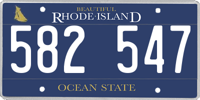 RI license plate 582547
