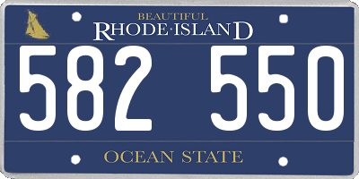 RI license plate 582550