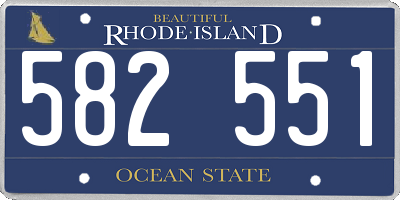 RI license plate 582551