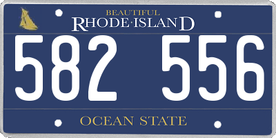 RI license plate 582556