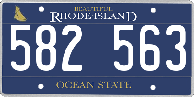 RI license plate 582563