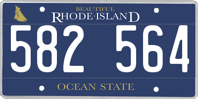 RI license plate 582564