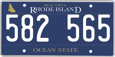 RI license plate 582565