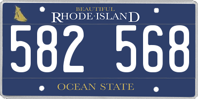 RI license plate 582568
