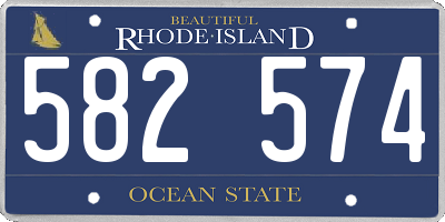 RI license plate 582574