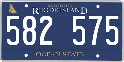 RI license plate 582575