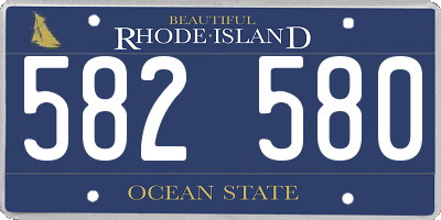 RI license plate 582580