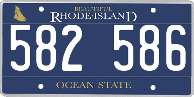 RI license plate 582586