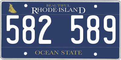 RI license plate 582589