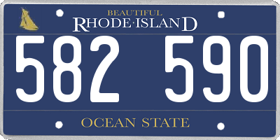 RI license plate 582590
