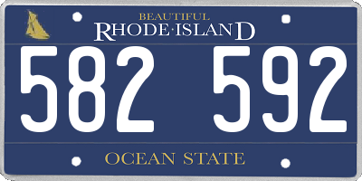 RI license plate 582592