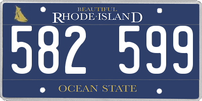 RI license plate 582599