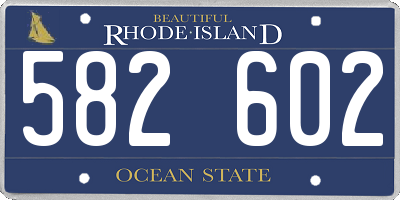 RI license plate 582602