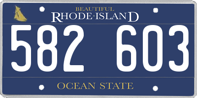 RI license plate 582603
