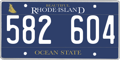 RI license plate 582604