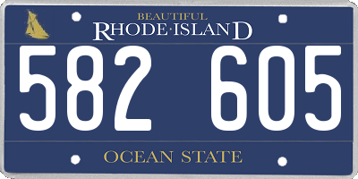 RI license plate 582605