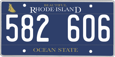 RI license plate 582606