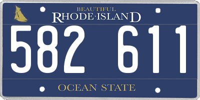 RI license plate 582611