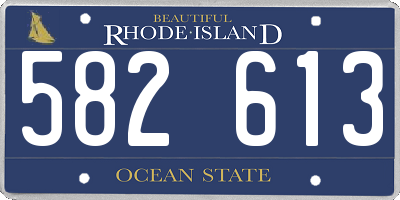 RI license plate 582613