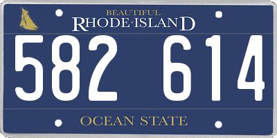 RI license plate 582614