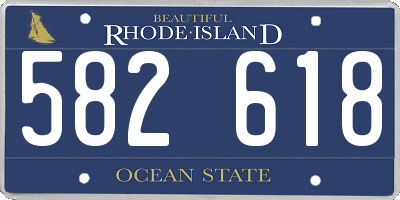 RI license plate 582618