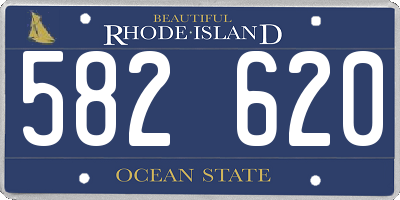 RI license plate 582620