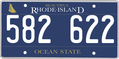 RI license plate 582622