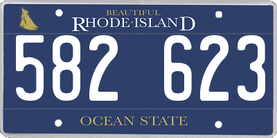 RI license plate 582623