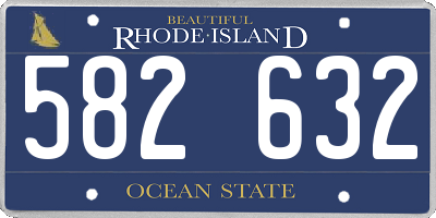 RI license plate 582632