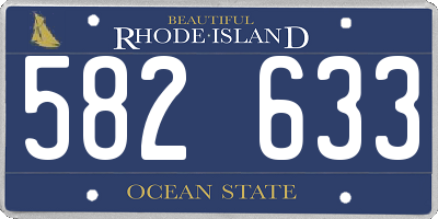 RI license plate 582633