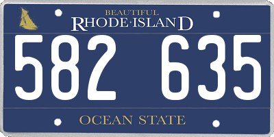 RI license plate 582635