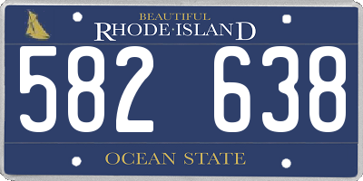 RI license plate 582638