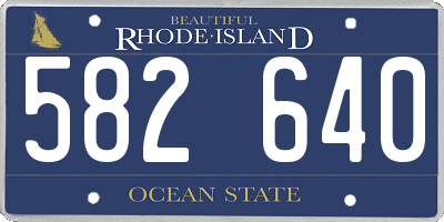 RI license plate 582640