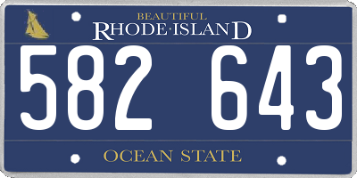 RI license plate 582643