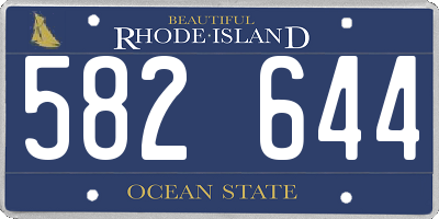 RI license plate 582644