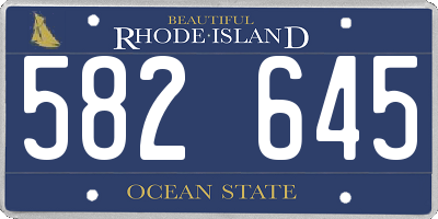 RI license plate 582645