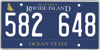 RI license plate 582648