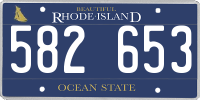 RI license plate 582653