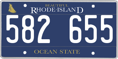 RI license plate 582655