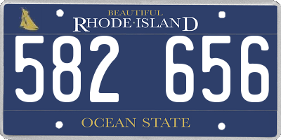 RI license plate 582656