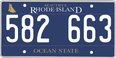 RI license plate 582663