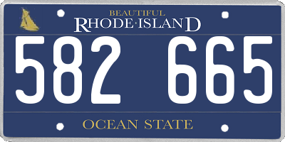RI license plate 582665