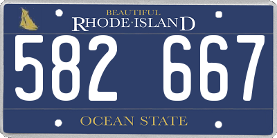 RI license plate 582667