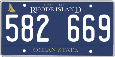 RI license plate 582669
