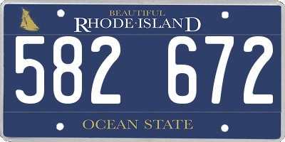 RI license plate 582672