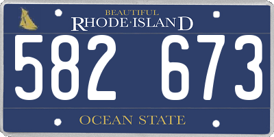 RI license plate 582673