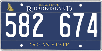 RI license plate 582674