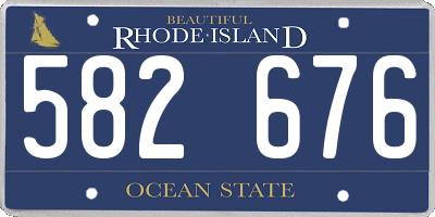 RI license plate 582676